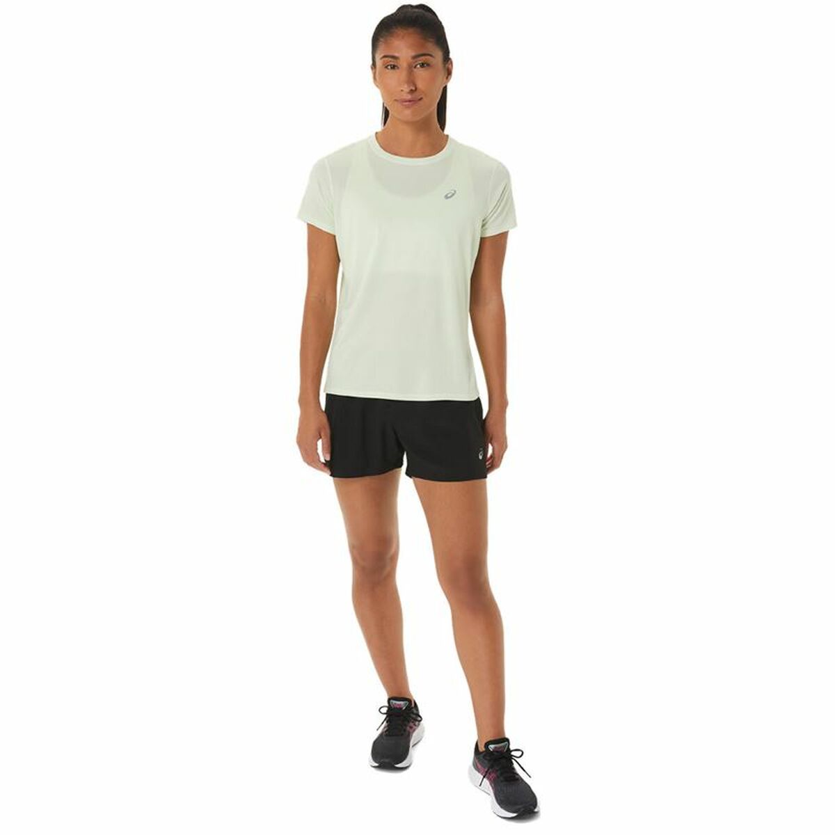 Dames-T-Shirt met Korte Mouwen Asics Core Aquamarijn