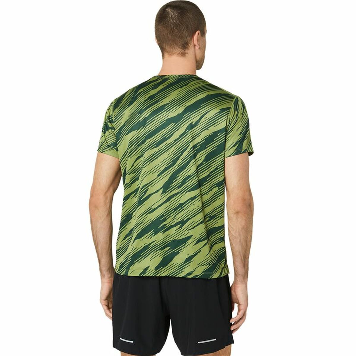 Heren-T-Shirt met Korte Mouwen Asics Core All Over Print Ss  Groen