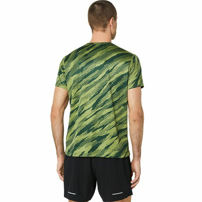 Heren-T-Shirt met Korte Mouwen Asics Core All Over Print Ss  Groen