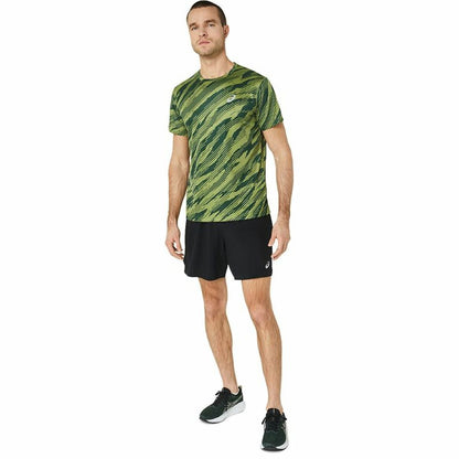 Heren-T-Shirt met Korte Mouwen Asics Core All Over Print Ss  Groen