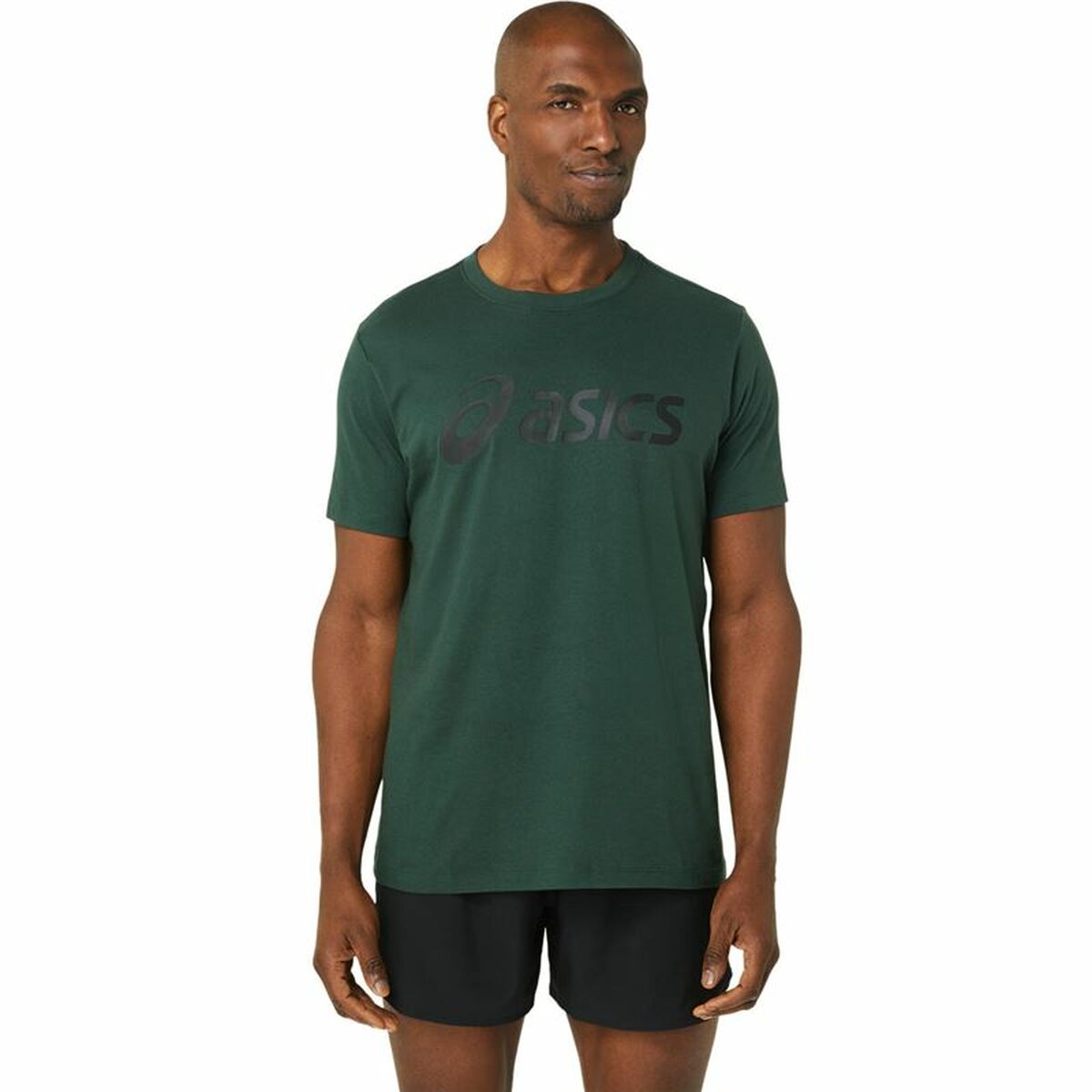 Heren-T-Shirt met Korte Mouwen Asics Big Logo Donkergroen