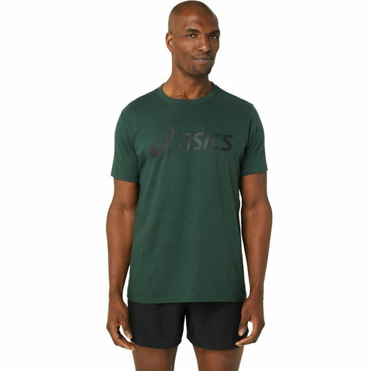 Heren-T-Shirt met Korte Mouwen Asics Big Logo Donkergroen