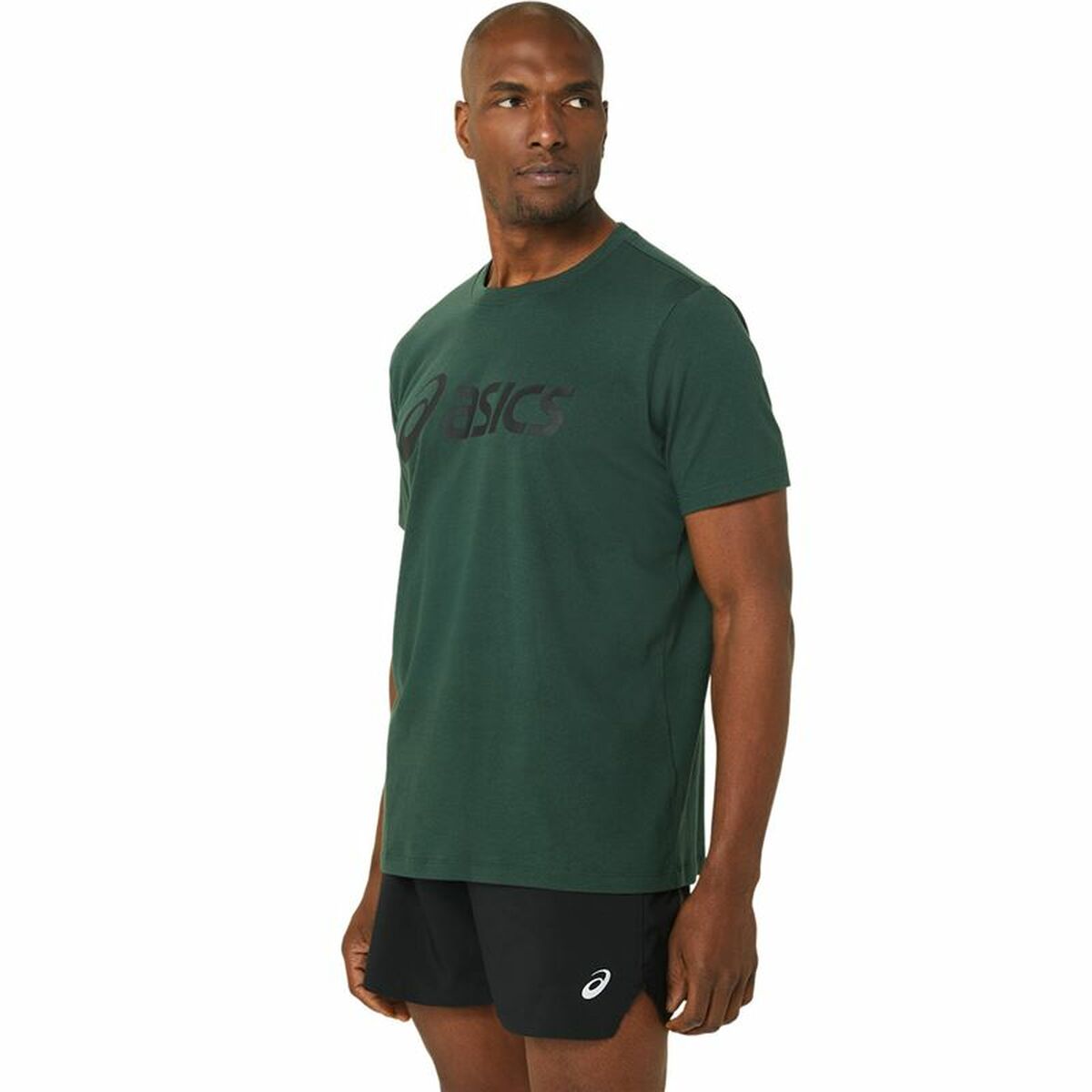 Heren-T-Shirt met Korte Mouwen Asics Big Logo Donkergroen