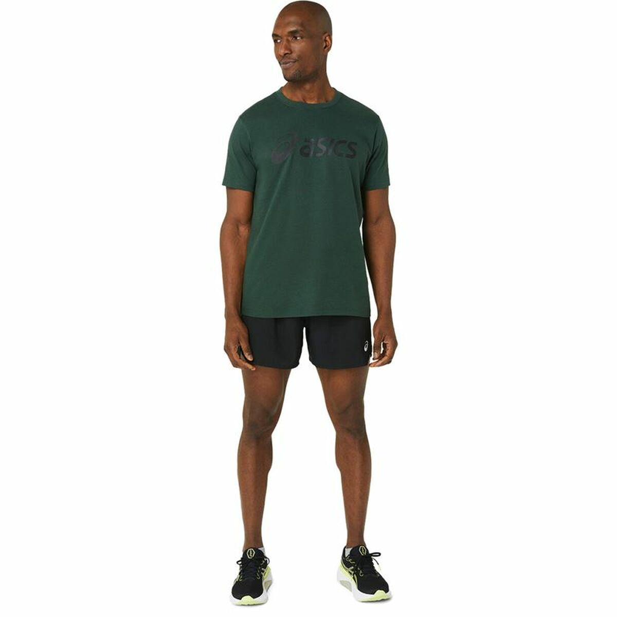 Heren-T-Shirt met Korte Mouwen Asics Big Logo Donkergroen