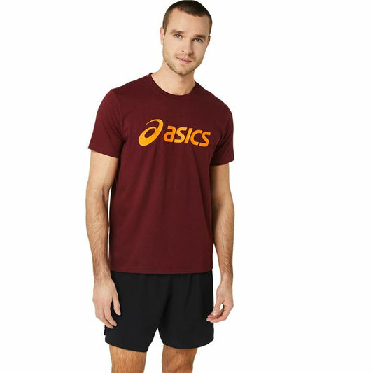 Heren-T-Shirt met Korte Mouwen Asics  ASICS Big Logo Donkerrood