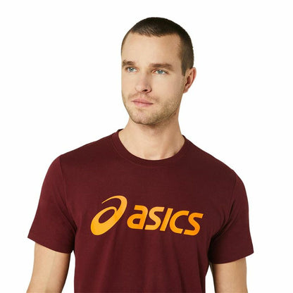 Heren-T-Shirt met Korte Mouwen Asics  ASICS Big Logo Donkerrood
