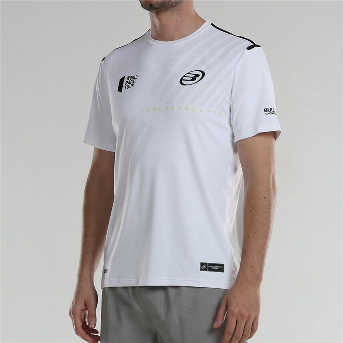 Heren-T-Shirt met Korte Mouwen Bullpadel Logro Wit