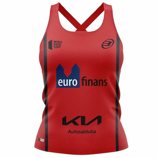 Dames Mouwloos T-shirt Bullpadel  Delfi Brea Padel Donkerrood