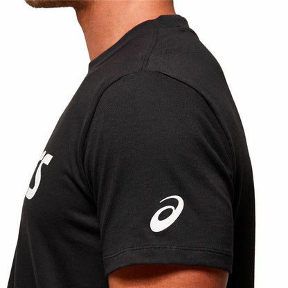 Heren-T-Shirt met Korte Mouwen Asics Big Logo Zwart