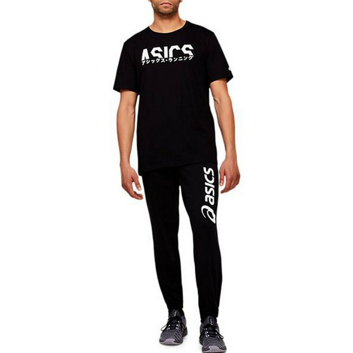 Heren-T-Shirt met Korte Mouwen Asics Katakana Zwart