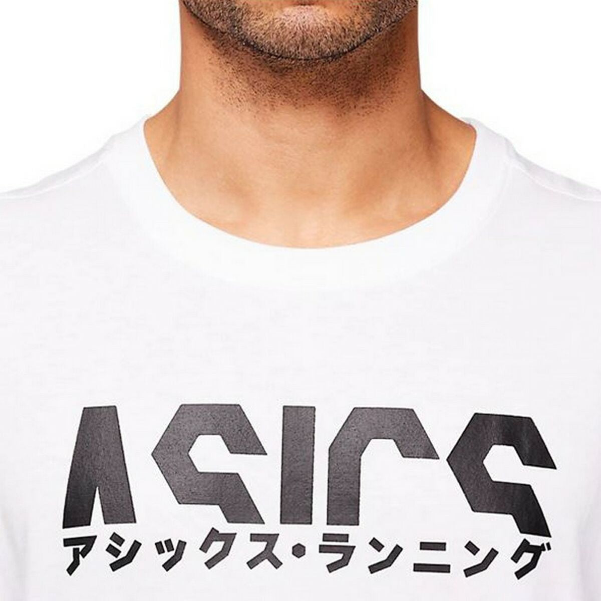 Heren-T-Shirt met Korte Mouwen Asics Katakana Wit