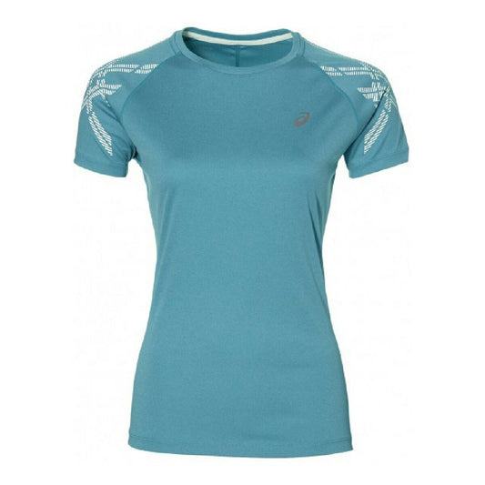 Dames-T-Shirt met Korte Mouwen Asics  Stripe SS Top 141224 8057 Blauw