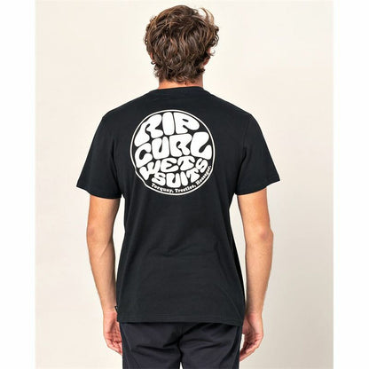 T-Shirt met Korte Mouwen Rip Curl Wettie Essential Zwart Mannen
