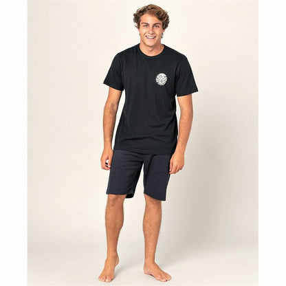 T-Shirt met Korte Mouwen Rip Curl Wettie Essential Zwart Mannen
