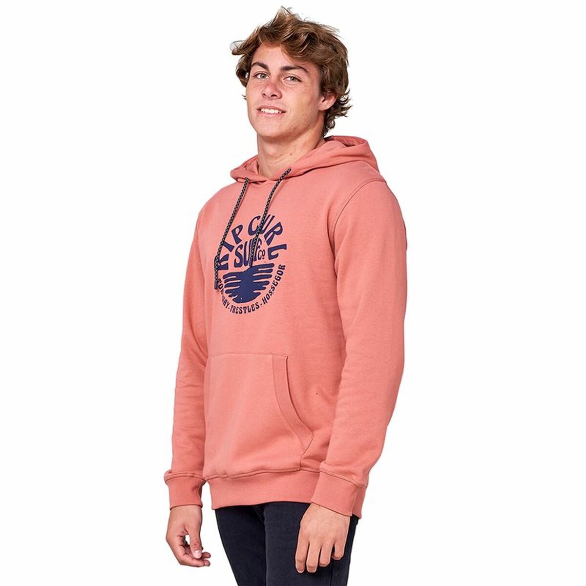 Herenhoodie Rip Curl Essentials 3 Stripes French Terry Zalm