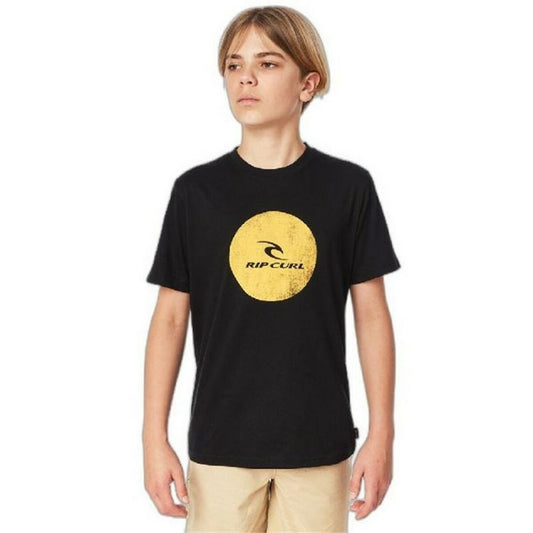 T-Shirt met Korte Mouwen voor kinderen Rip Curl Corp Icon B Zwart