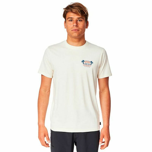 Heren-T-Shirt met Korte Mouwen Rip Curl FB Tee Wit