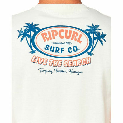 Heren-T-Shirt met Korte Mouwen Rip Curl FB Tee Wit