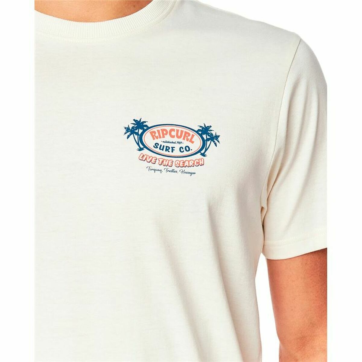 Heren-T-Shirt met Korte Mouwen Rip Curl FB Tee Wit