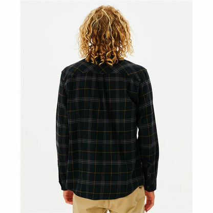 Herenshirt met Lange Mouwen Rip Curl Checked in Flannel Franela Zwart