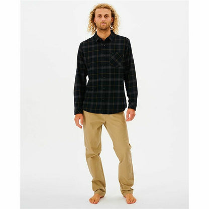 Herenshirt met Lange Mouwen Rip Curl Checked in Flannel Franela Zwart