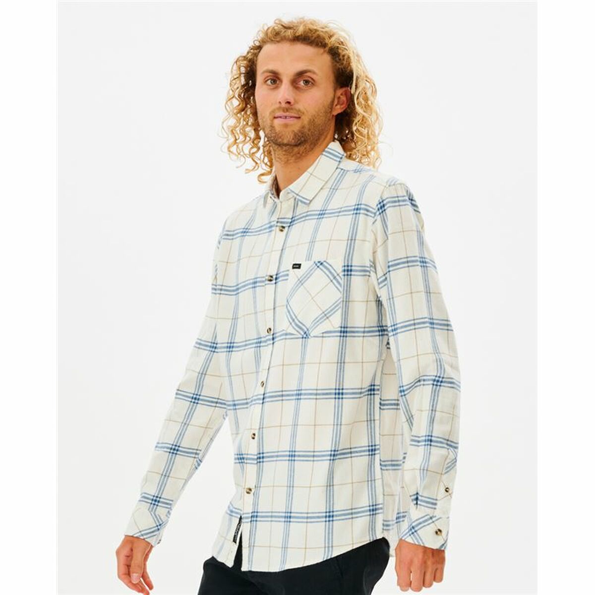 Herenshirt met Lange Mouwen Rip Curl Checked in Flannel Franela Wit