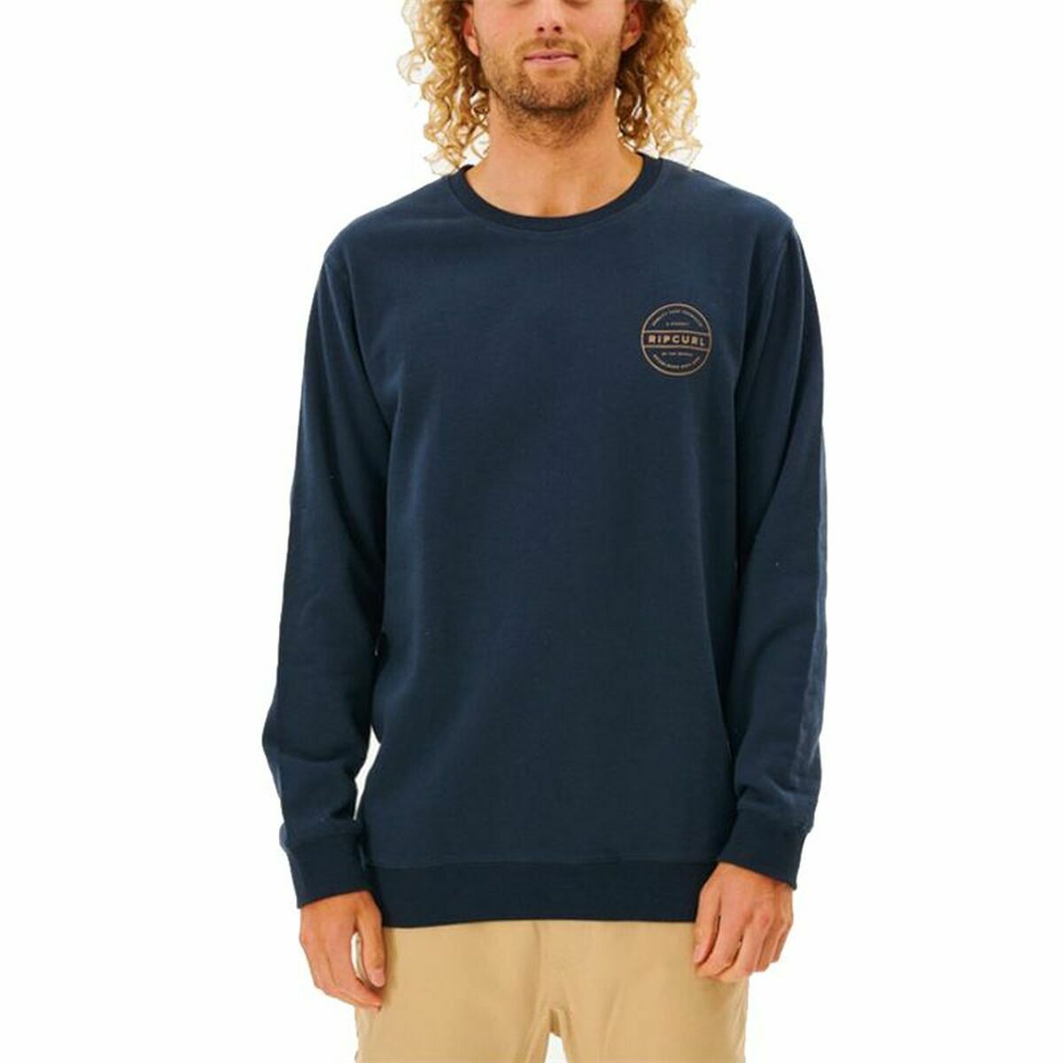 Herensweater zonder Capuchon Rip Curl Re Entry Crew Marineblauw