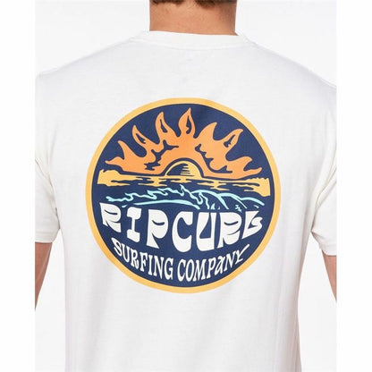 Heren-T-Shirt met Korte Mouwen Rip Curl Down The Line Wit Mannen