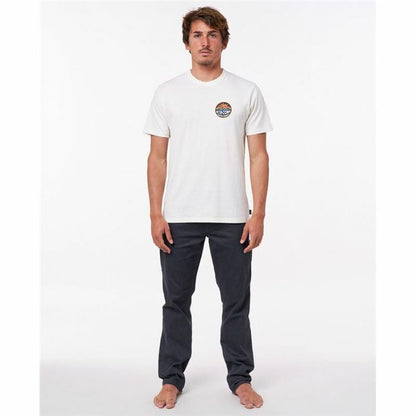 Heren-T-Shirt met Korte Mouwen Rip Curl Down The Line Wit Mannen