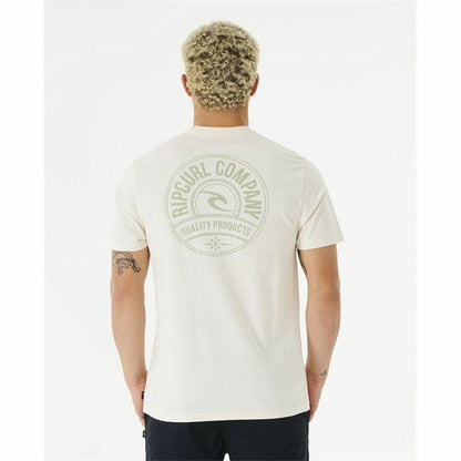 Heren-T-Shirt met Korte Mouwen Rip Curl Stapler Wit