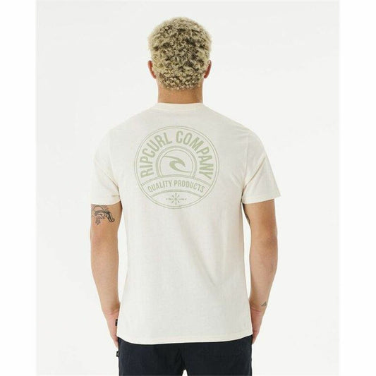 Heren-T-Shirt met Korte Mouwen Rip Curl Stapler Wit