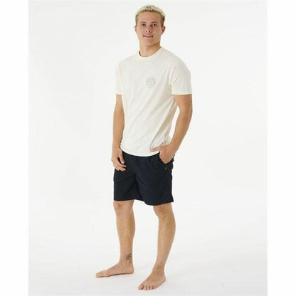 Heren-T-Shirt met Korte Mouwen Rip Curl Stapler Wit