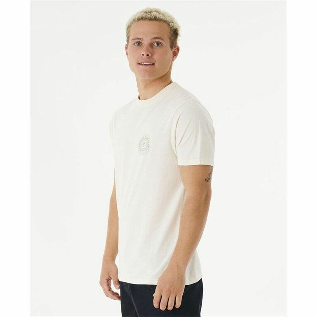 Heren-T-Shirt met Korte Mouwen Rip Curl Stapler Wit
