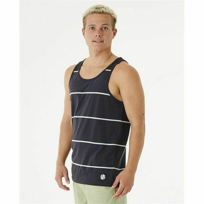 Heren Mouwloos T-shirt Rip Curl Swc Rails Tank Zwart Mannen
