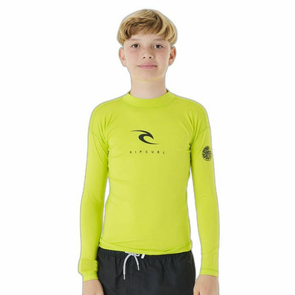 Shirt Rip Curl Corps L/S Rash Vest  Geel Branding Lycra
