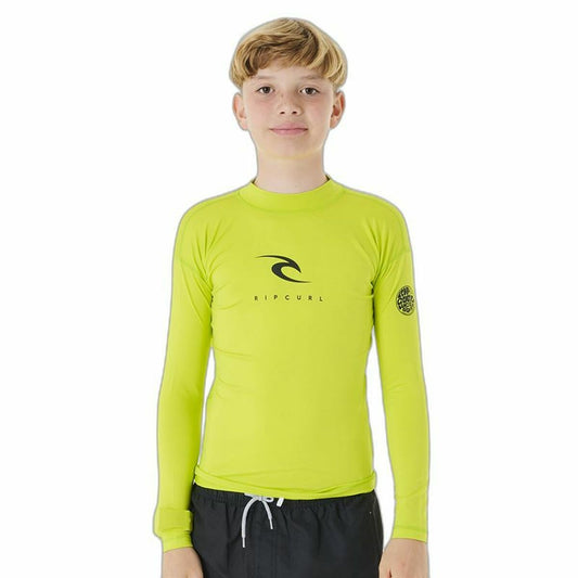 Shirt Rip Curl Corps L/S Rash Vest  Geel Branding Lycra