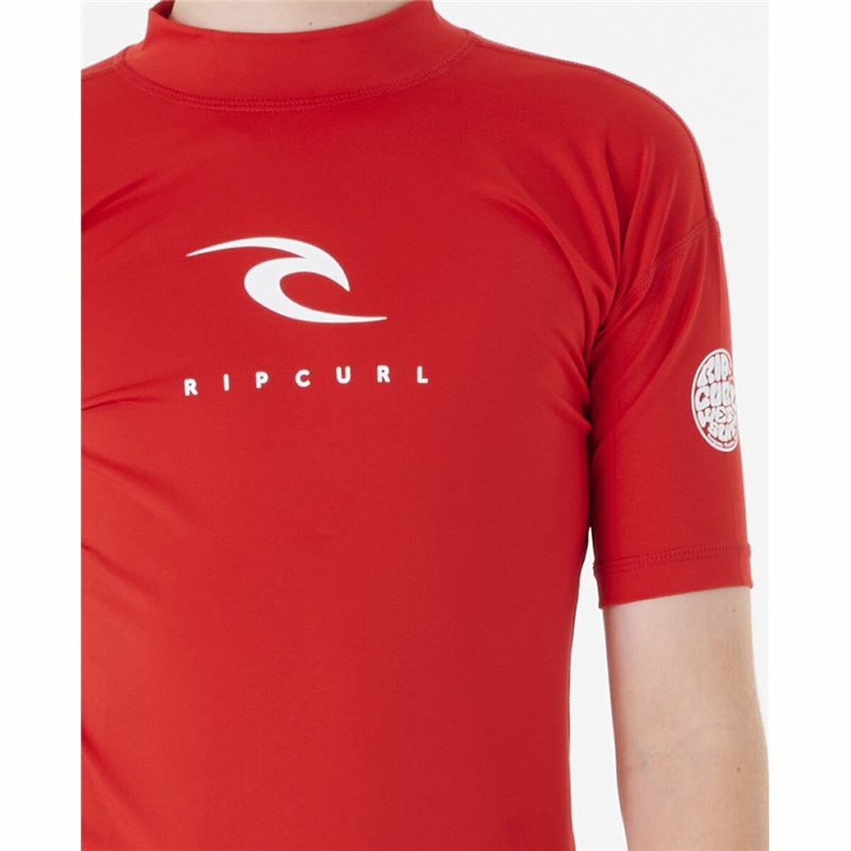 Kinder-T-Shirt met Korte Mouwen Rip Curl Corps L/S Rash Vest  Rood Lycra Branding