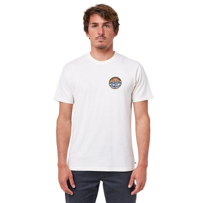 Heren-T-Shirt met Korte Mouwen Rip Curl Down The Line Wit Mannen