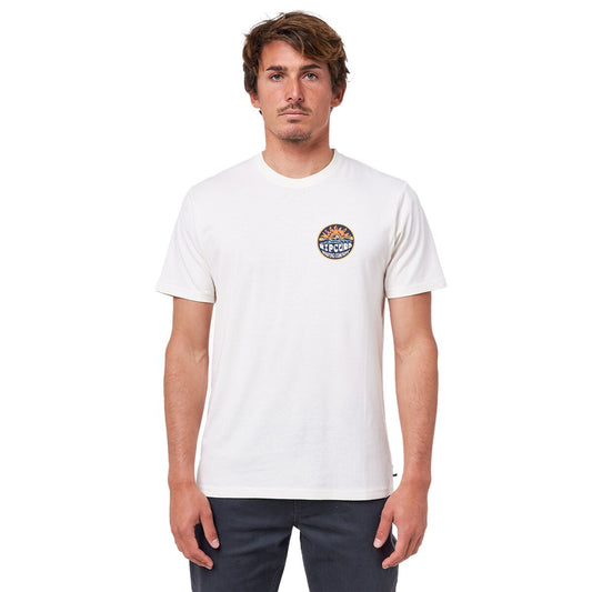 Heren-T-Shirt met Korte Mouwen Rip Curl Down The Line Wit Mannen