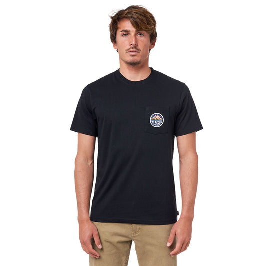 Heren-T-Shirt met Korte Mouwen Rip Curl Horizon Badge Zwart Mannen