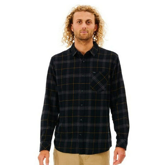 Herenshirt met Lange Mouwen Rip Curl Checked in Flannel Franela Zwart