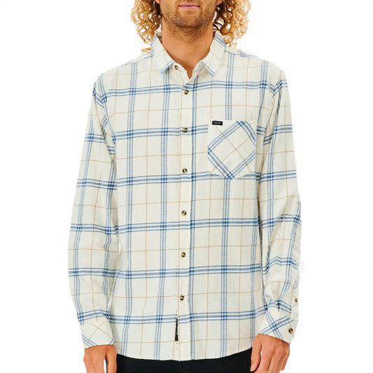 Herenshirt met Lange Mouwen Rip Curl Checked in Flannel Franela Wit