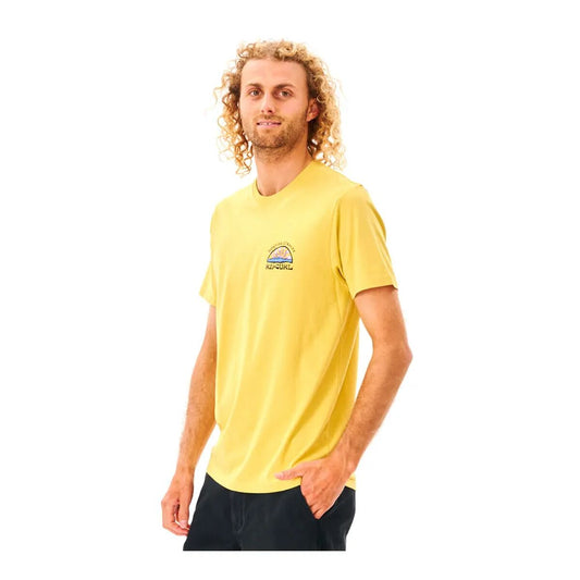 Heren-T-Shirt met Korte Mouwen Rip Curl Geel Mannen