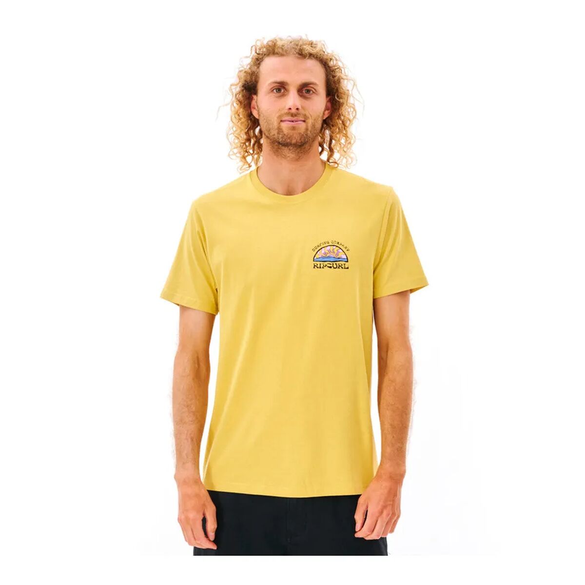 Heren-T-Shirt met Korte Mouwen Rip Curl Geel Mannen