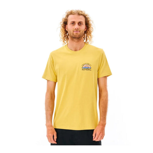 Heren-T-Shirt met Korte Mouwen Rip Curl Geel Mannen