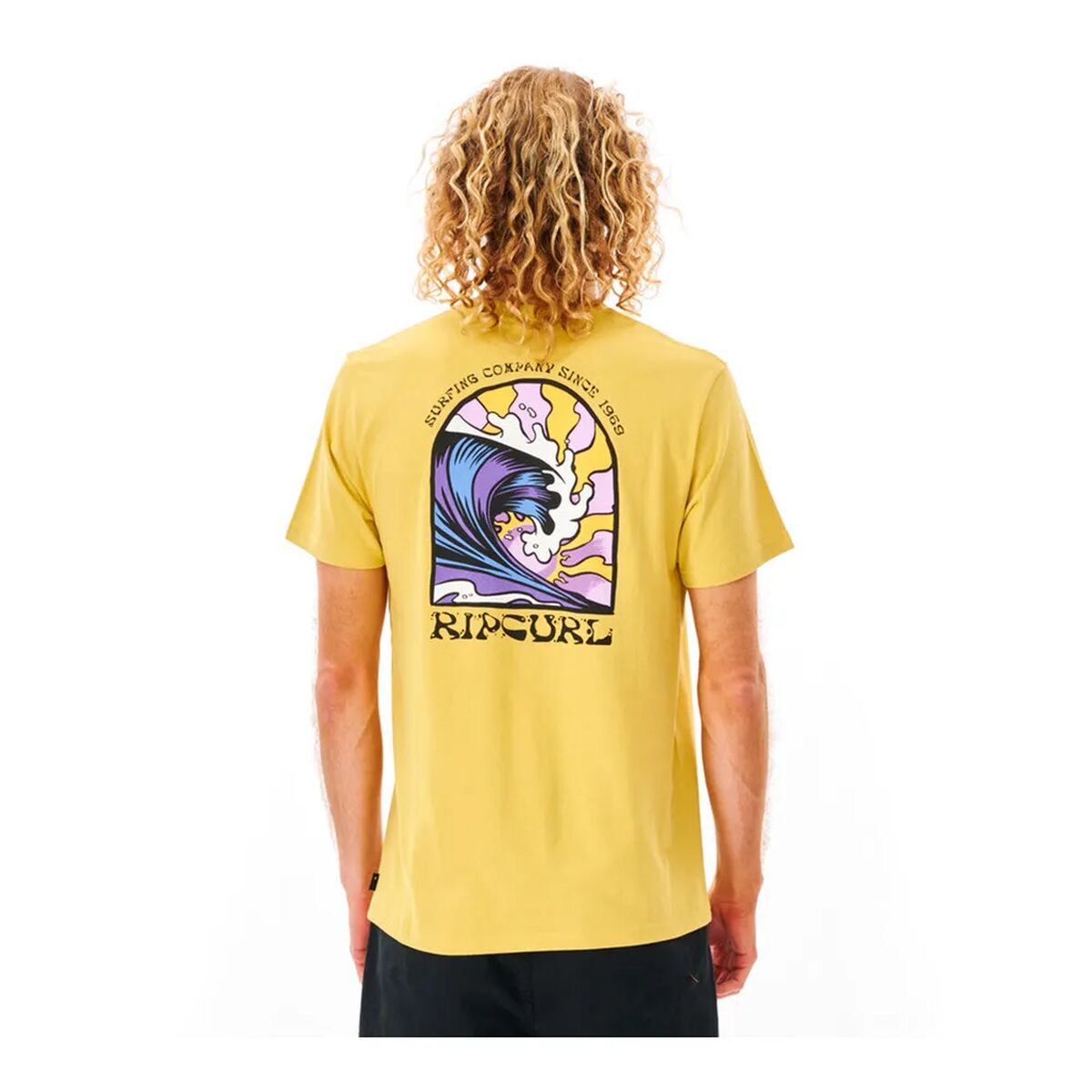 Heren-T-Shirt met Korte Mouwen Rip Curl Geel Mannen