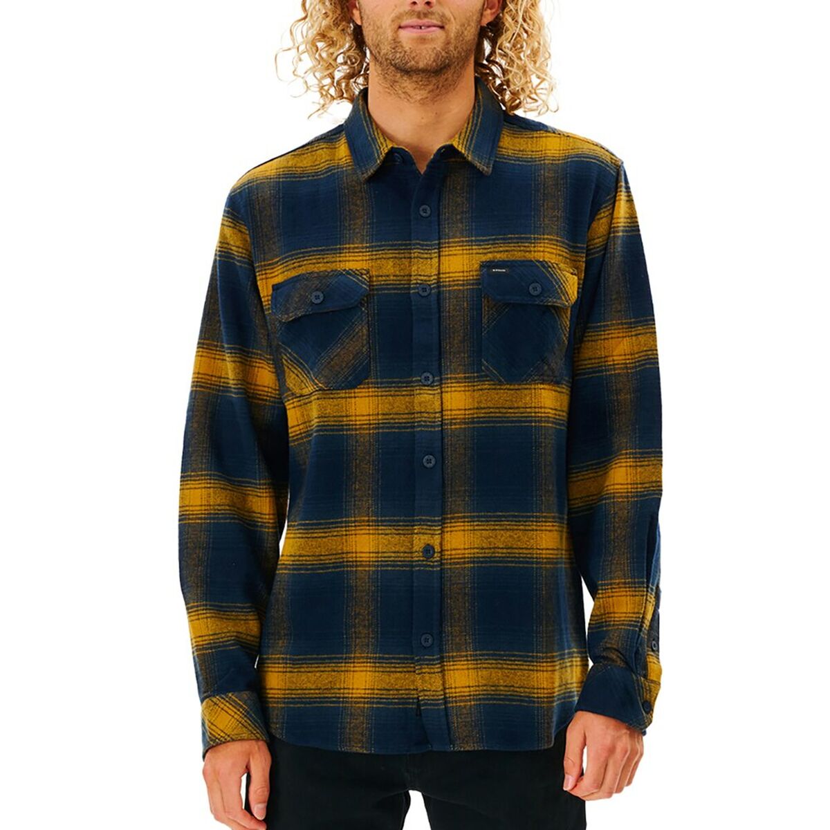 Herenshirt met Lange Mouwen Rip Curl Count Geel Blauw Franela