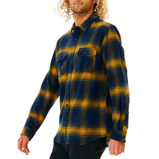 Herenshirt met Lange Mouwen Rip Curl Count Geel Blauw Franela