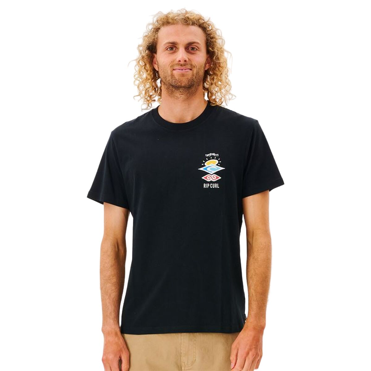 Heren-T-Shirt met Korte Mouwen Rip Curl Search Essential Zwart
